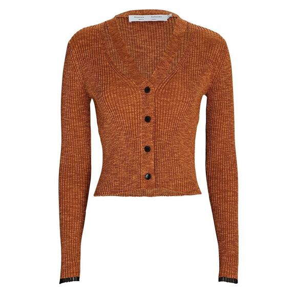 Proenza Schouler White Label Cut-Out V-Neck Cardigan - P - Brown